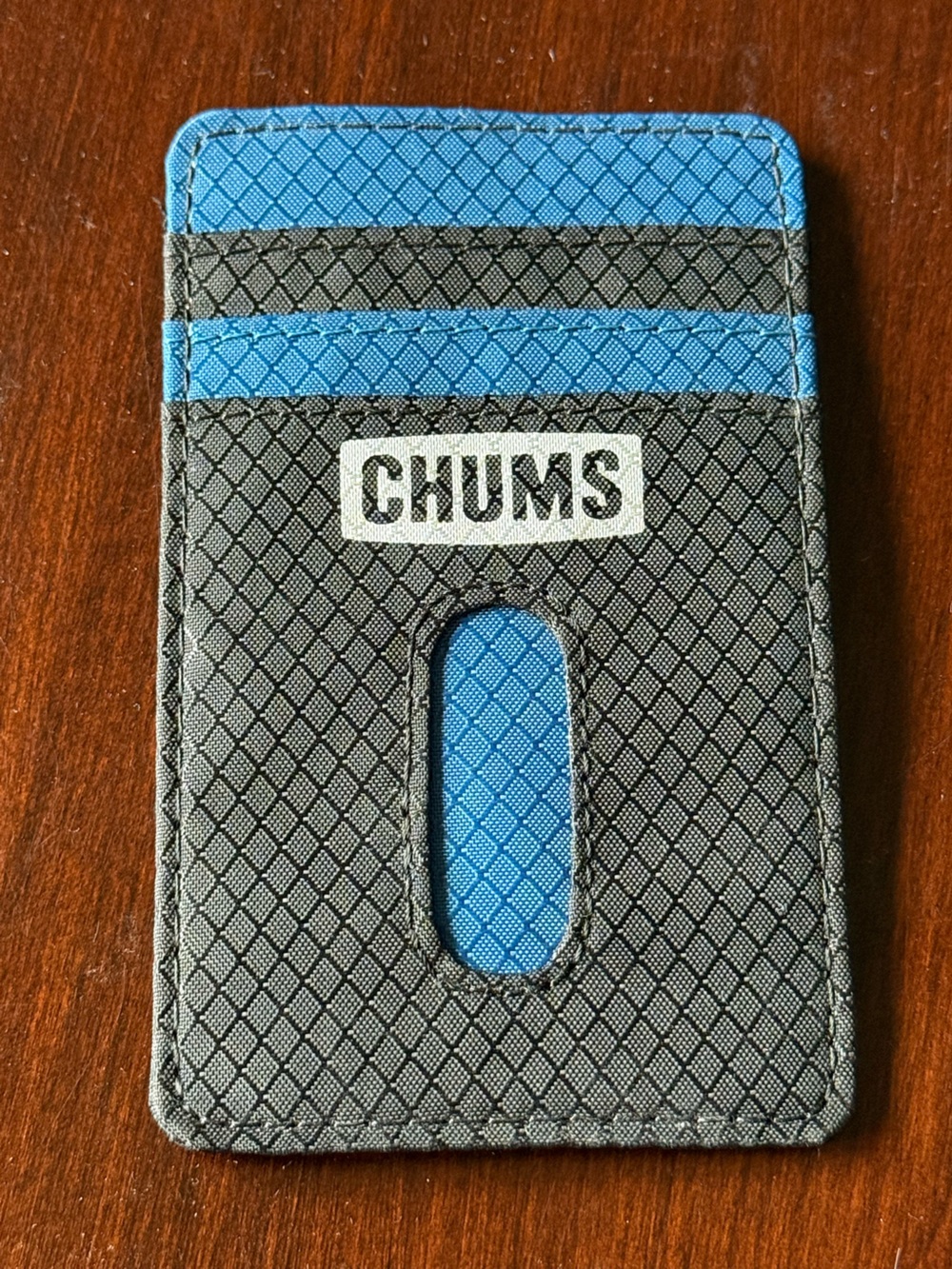 CHUMS Slim Card Holder Wallet - Blue & Gray
